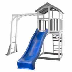 AXI Beach Tower et structure de jeu, gris/blanc - Toboggan Bleu, Salle de jeux sur pilotis, 3 an(s), Toboggan, Bleu, Gris, Bl ...