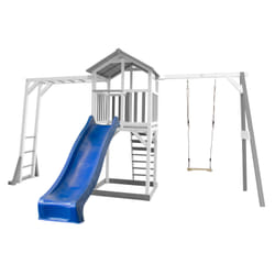 AXI Beach Tower et structure de jeu, avec 1 balançoire gris/blanc - Toboggan Bleu