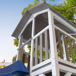 AXI Beach Tower et structure de jeu, avec 2 balançoires gris/blanc - Toboggan Bleu - Vue supplémentaire 5