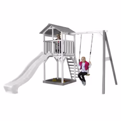 AXI Beach Tower with Single Swing Grey/white - Toboggan Blanc