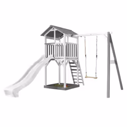 AXI Beach Tower with Single Swing Grey/white - Toboggan Blanc