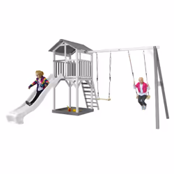 AXI Beach Tower with Single Swing Grey/white - Toboggan Blanc