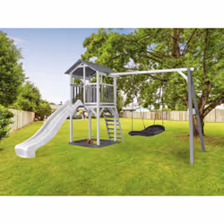 AXI Beach Tower with Roxy Nest Swing Grey/white - Toboggan Blanc - Vue supplémentaire 8