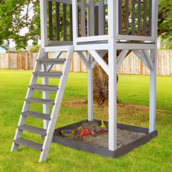 AXI Beach Tower with Climbing Frame and Double Swing Grey/white - Toboggan Blanc - Vue supplémentaire 4
