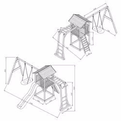 AXI Beach Tower with Climbing Frame and Roxy Nest Swing Grey/white - Toboggan Blanc