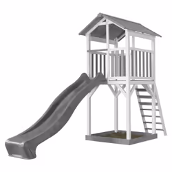AXI Beach Tower Grey/white - Toboggan Gris, Salle de jeux sur pilotis, 3 an(s), Toboggan, Gris, Blanc