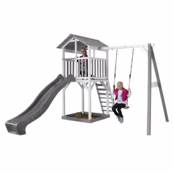 AXI Beach Tower with Single Swing Grey/white - Toboggan Gris
