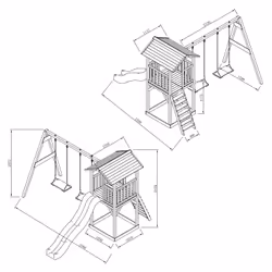 AXI Beach Tower with Single Swing Grey/white - Toboggan Gris