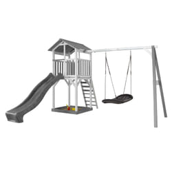 AXI Beach Tower with Roxy Nest Swing Grey/white - Toboggan Gris