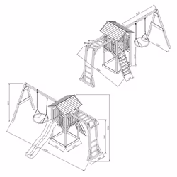 AXI Beach Tower with Climbing Frame and Summer Nest Swing Grey/white - Toboggan Gris