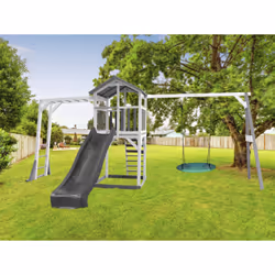 AXI Beach Tower with Climbing Frame and Summer Nest Swing Grey/white - Toboggan Gris - Vue supplémentaire 8