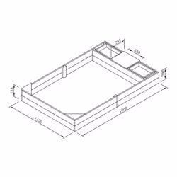 AXI Kelly Sandbox with bins and bench Anthracite/brown