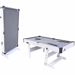 Table de Billard pliable Cougar Hustle L - Blanc/Gris - Intérieur - Accessoires inclus
