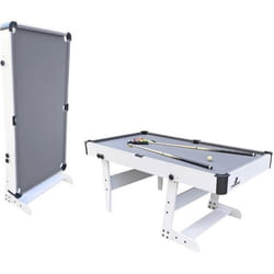 Table de Billard pliable Cougar Hustle L - Blanc/Gris - Intérieur - Accessoires inclus