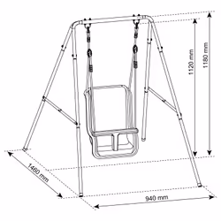 AXI Metal Baby Swing with seat Anthracite/cream - Vue supplémentaire 8