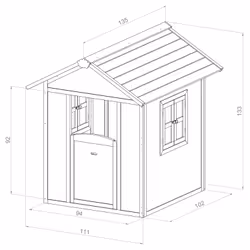 Maisonnette en bois FSC AXI Noa pour enfants | Maison de jeux extérieure marron & vert - Vue supplémentaire 10