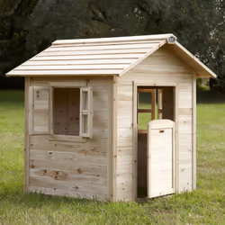 Maisonnette en bois FSC AXI Noa pour enfants | Maison de jeux extérieure marron & vert - Vue supplémentaire 4