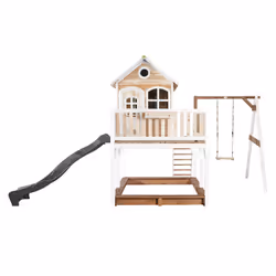 AXI Classic Liam Playhouse with Single Swing Brown/white - Toboggan Gris