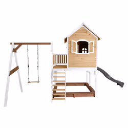 AXI Classic Liam Playhouse with Single Swing Brown/white - Toboggan Gris - Vue supplémentaire 4