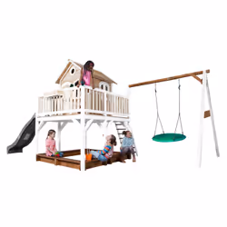 AXI Classic Liam Playhouse with Summer Nest Swing Brown/white - Toboggan Gris - Vue supplémentaire 4
