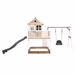 AXI Classic Liam Playhouse with Roxy Nest Swing Brown/white - Toboggan Gris