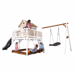 AXI Classic Liam Playhouse with Roxy Nest Swing Brown/white - Toboggan Gris - Vue supplémentaire 4