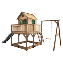 AXI Classic Liam Playhouse with Single Swing Brown/green - Toboggan Gris