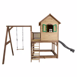 AXI Classic Liam Playhouse with Single Swing Brown/green - Toboggan Gris - Vue supplémentaire 4