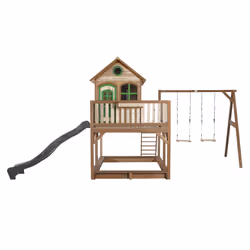 AXI Classic Liam Playhouse with Double Swing Brown/green - Toboggan Gris