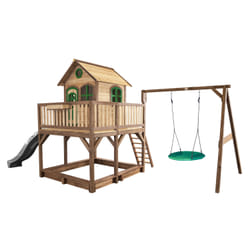 AXI Classic Liam Playhouse with Summer Nest Swing Brown/green - Toboggan Gris