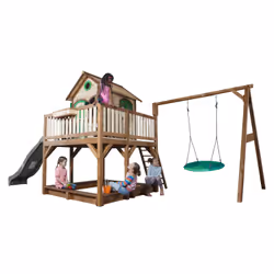 AXI Classic Liam Playhouse with Summer Nest Swing Brown/green - Toboggan Gris - Vue supplémentaire 4