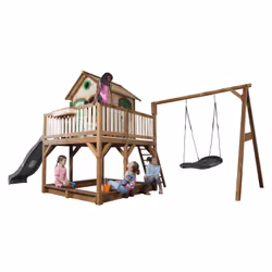 AXI Classic Liam Playhouse with Roxy Nest Swing Brown/green - Toboggan Gris - Vue supplémentaire 4
