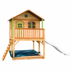 AXI Classic Marc Playhouse Brown/green - Toboggan Blanc, Salle de jeux sur pilotis, 3 an(s), 1 portes(s), Toboggan, Marron, V ...
