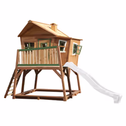 AXI Crooked Max Playhouse Brown/green - Toboggan Blanc, Salle de jeux sur pilotis, 3 an(s), 1 portes(s), Toboggan, Marron, Ve ...