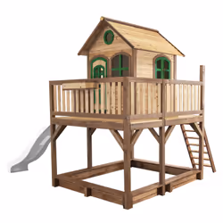 AXI Classic Liam Playhouse Brown/green - Toboggan Blanc, Salle de jeux sur pilotis, 3 an(s), 1 portes(s), Toboggan, Marron, V ...