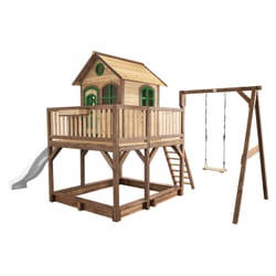 AXI Classic Liam Playhouse with Single Swing Brown/green - Toboggan Blanc