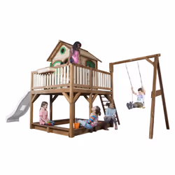 AXI Classic Liam Playhouse with Single Swing Brown/green - Toboggan Blanc - Vue supplémentaire 5