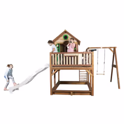 AXI Classic Liam Playhouse with Single Swing Brown/green - Toboggan Blanc - Vue supplémentaire 7