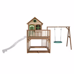 AXI Classic Liam Playhouse with Summer Nest Swing Brown/green - Toboggan Blanc