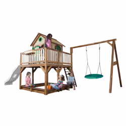 AXI Classic Liam Playhouse with Summer Nest Swing Brown/green - Toboggan Blanc - Vue supplémentaire 4