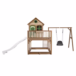 AXI Classic Liam Playhouse with Roxy Nest Swing Brown/green - Toboggan Blanc