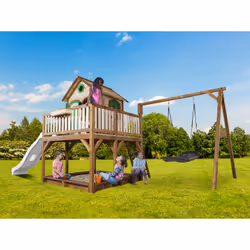 AXI Classic Liam Playhouse with Roxy Nest Swing Brown/green - Toboggan Blanc - Vue supplémentaire 7