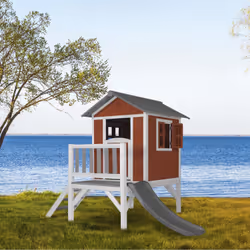 AXI Beach Lodge XL Playhouse Scandinavian red - Toboggan Gris - Vue supplémentaire 6