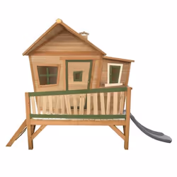AXI Emma Maison Enfant avec Toboggan Gris  Aire de Jeux pour lextérieur en Marron & Vert  Maisonnette / Cabane de Jeu en Bois ...