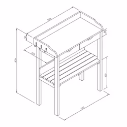 AXI Potting Table with 2 drawers Brown/white - Vue supplémentaire 10