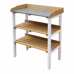 AXI Potting Table with storage shelves Brown/white