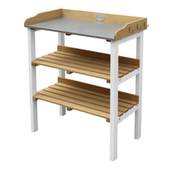 AXI Potting Table with storage shelves Brown/white