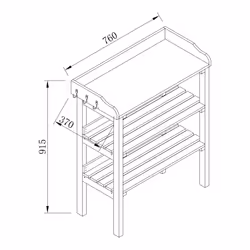 AXI Potting Table with storage shelves Brown/white - Vue supplémentaire 11