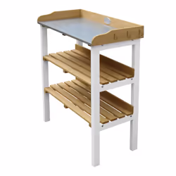 AXI Potting Table with storage shelves Brown/white