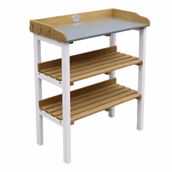 AXI Potting Table with storage shelves Brown/white